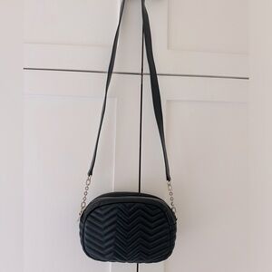 MAJE Black Quilted Padded Leather Crossbody M Bag